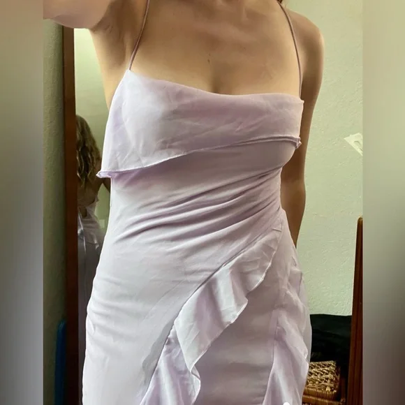 Showpo Lavender Midi Dress with Spaghetti Straps - Picture 4 of 4